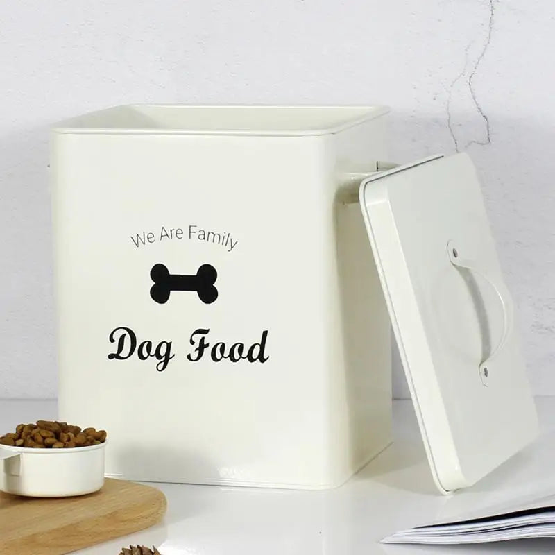 Pet Food Storage Bin Tank Container For Pet Food Storage Metal Portable Dog Food Bucket For Pet Foods Tablets Laundry Detergent