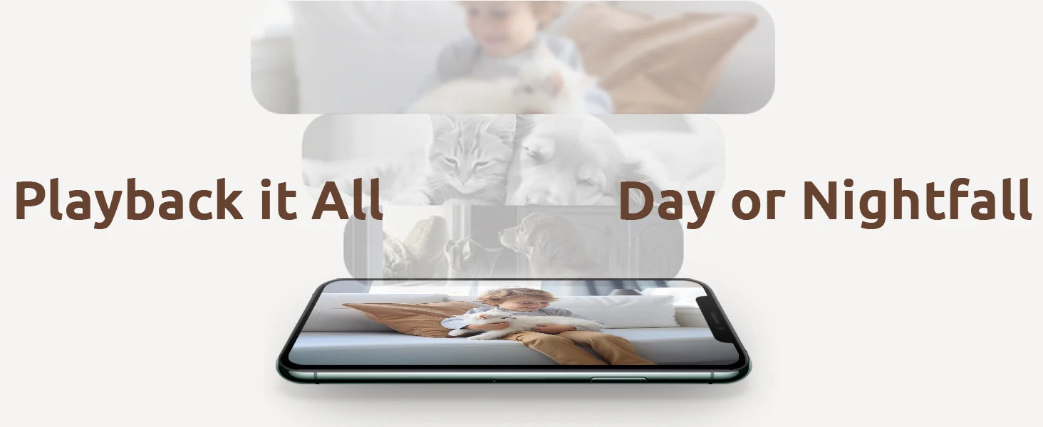 Pet Camera 2K, 360° Indoor Security Camera, Dog Camera with Phone App, PTZ Cameras for Home Security Indoor, No plug