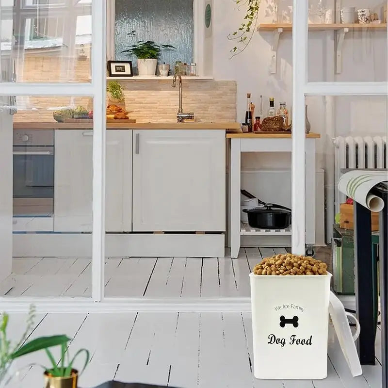 Pet Food Storage Bin Tank Container For Pet Food Storage Metal Portable Dog Food Bucket For Pet Foods Tablets Laundry Detergent