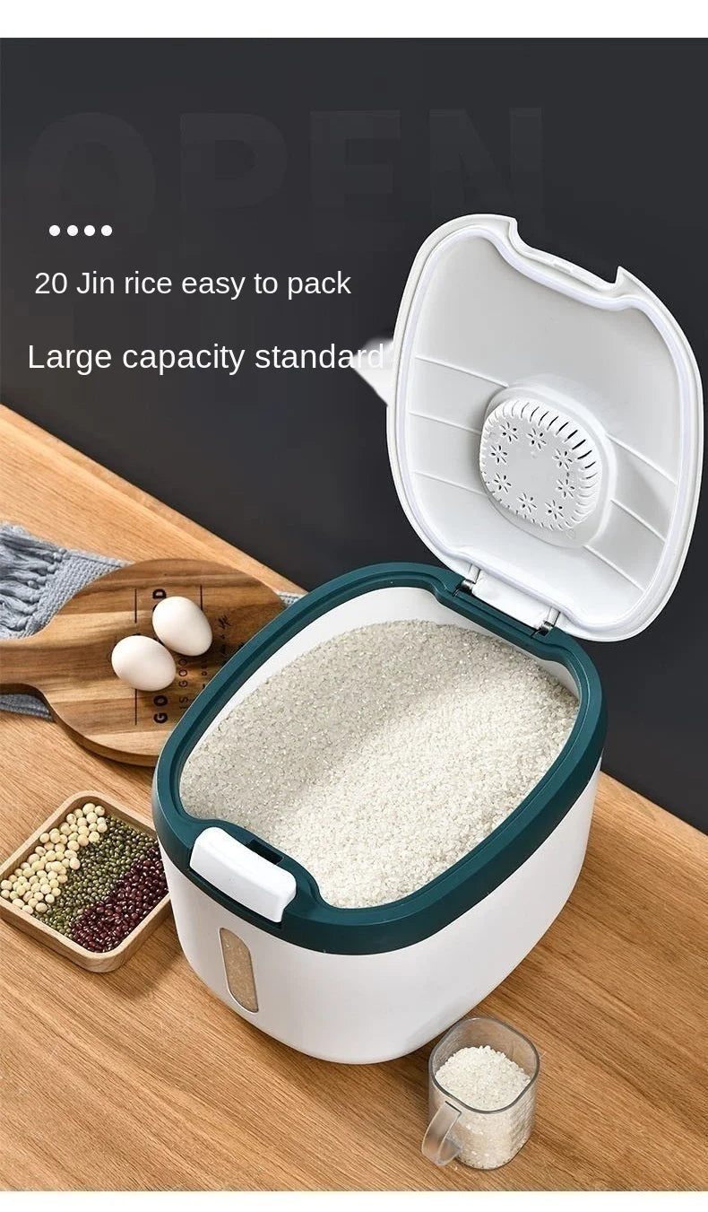 Kitchen Container 5KG 10KG Bucket Nano Insect-Proof Moisture-Proof Rice Box Grain Sealed Jar Home Storage Pet Dog Food Store Box