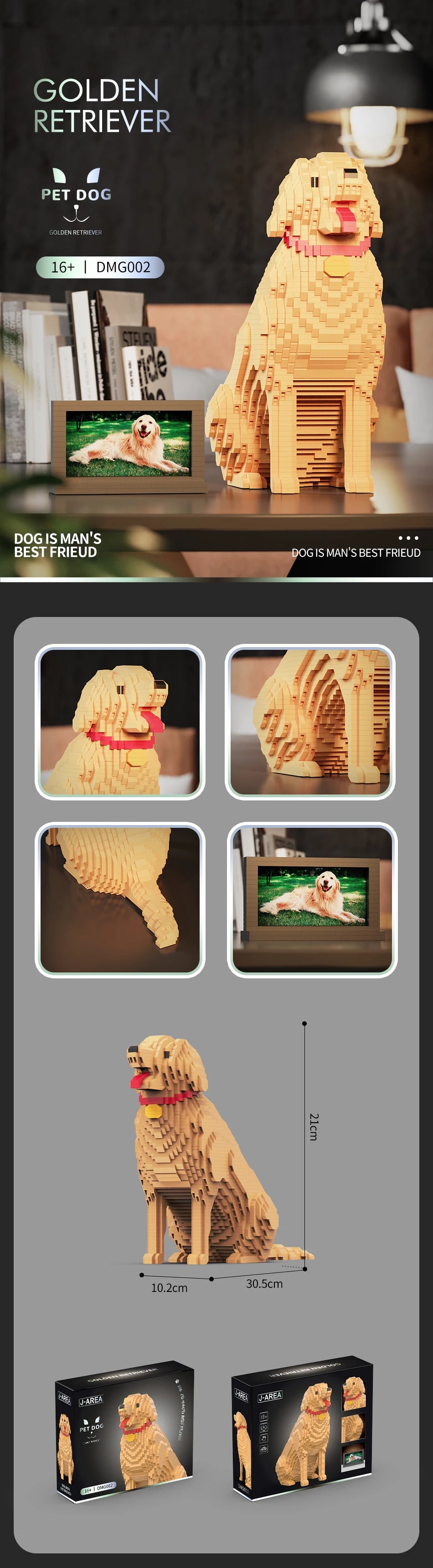 2000+PCS Large Pet Toys Mini Bricks Blocks Sets Adult Building Blocks Dog&Cat Animals Models Gifts Sets Decorations