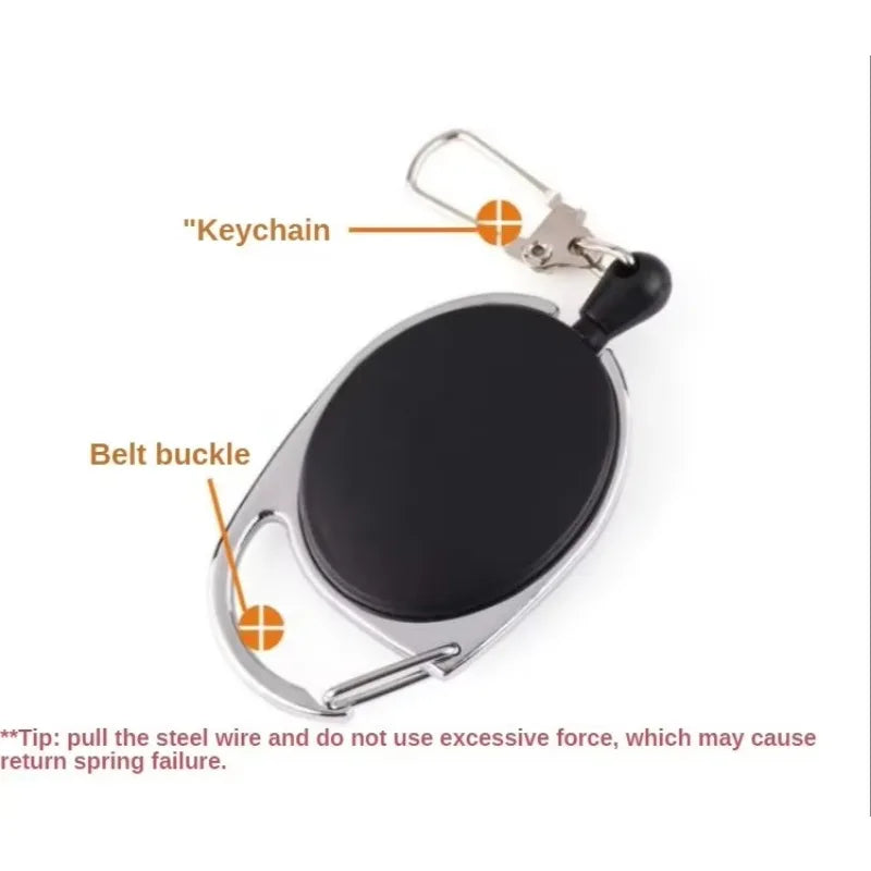 Retractable Keychain Badge Scroll ID Badge Holder Card Holder Backpack Lanyard Hiking Buckle Key Ring Retractable Tool