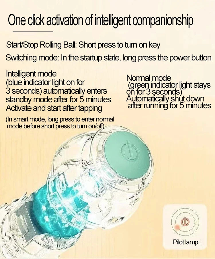 New Interactive Cat Ball Automatic Indoor Cat Toy Electric Roll Ball Cat Games MWJ01