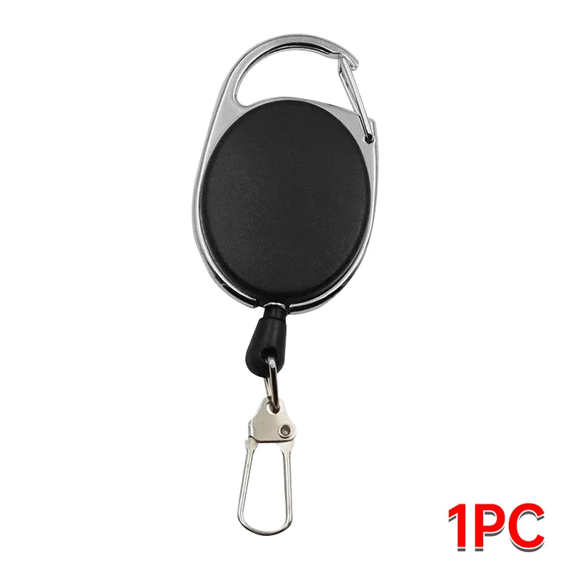 Retractable Keychain Badge Scroll ID Badge Holder Card Holder Backpack Lanyard Hiking Buckle Key Ring Retractable Tool