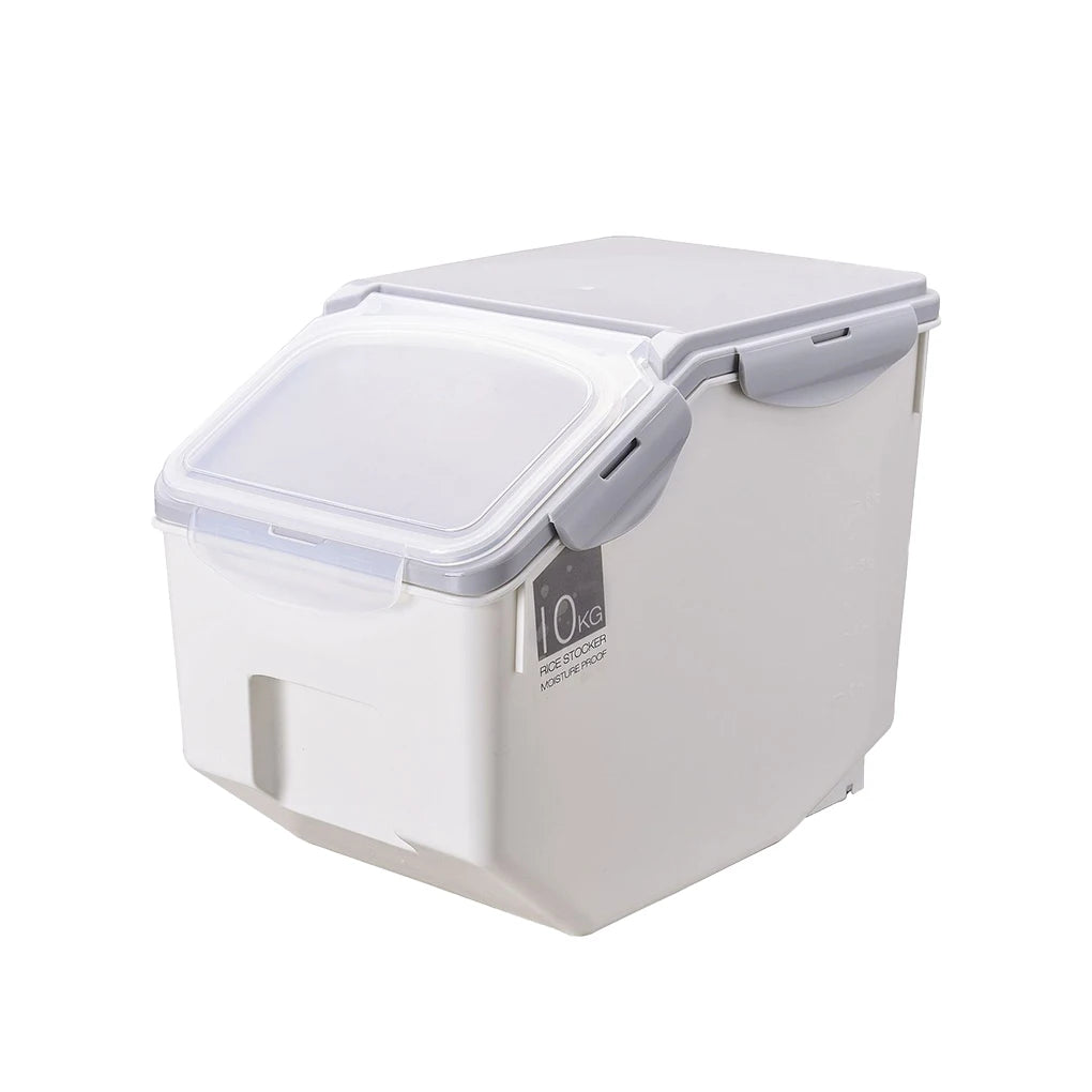 Food Storage Container Moistureproof Mothproof Roller Base Sealed Box Rice Cereal Pet Food Food Storage Box With Roller 15KG