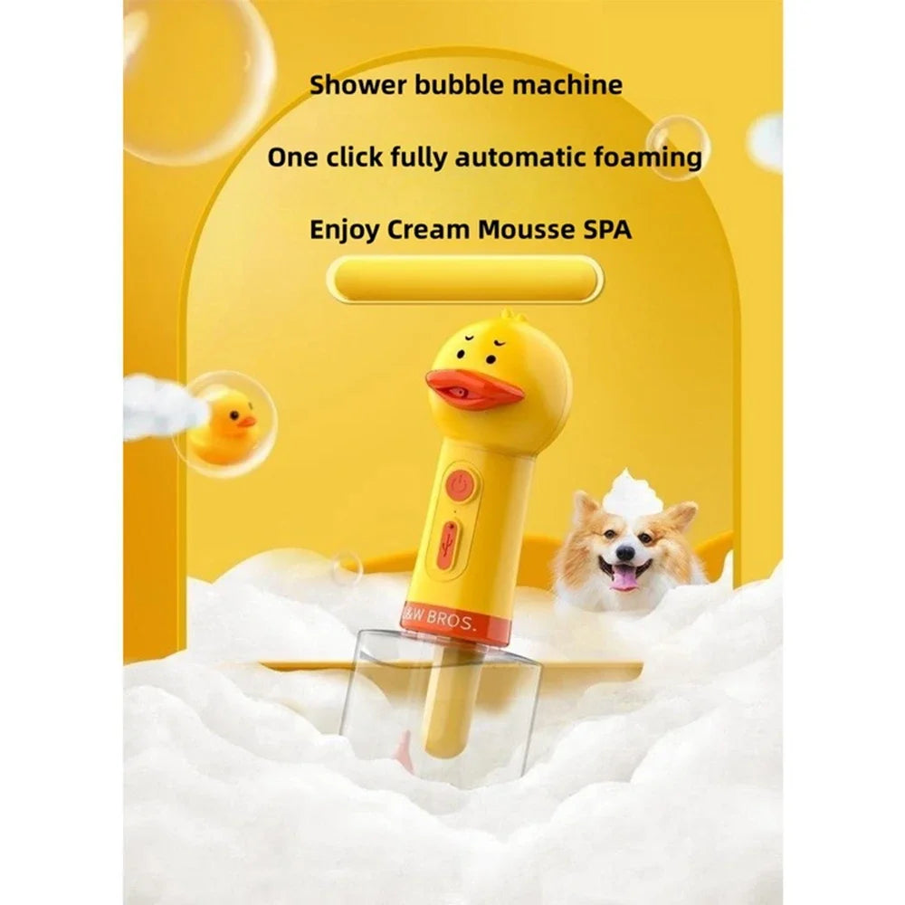 Yellow Duck Pet Cleaning Bathing Electric Foam Machine Usb Charging Automatic Soap Dispenser Foam Pet Accessories