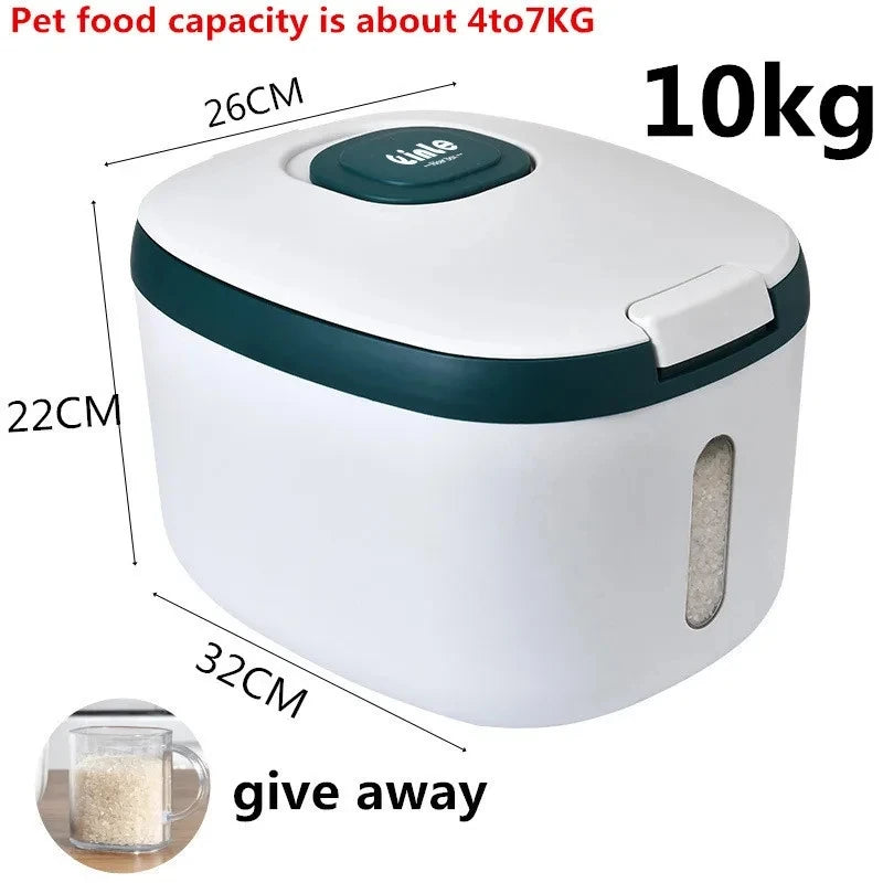 Kitchen Container 5KG 10KG Bucket Nano Insect-Proof Moisture-Proof Rice Box Grain Sealed Jar Home Storage Pet Dog Food Store Box