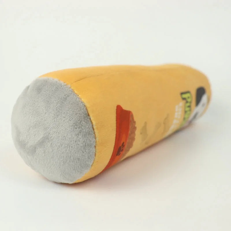 Beer Bottle Shaped Plush Dog Chew Toy Squeaky Interactive Bite-Resistant Playing Supplies for Small to Large Dogs Teeth Cleaning