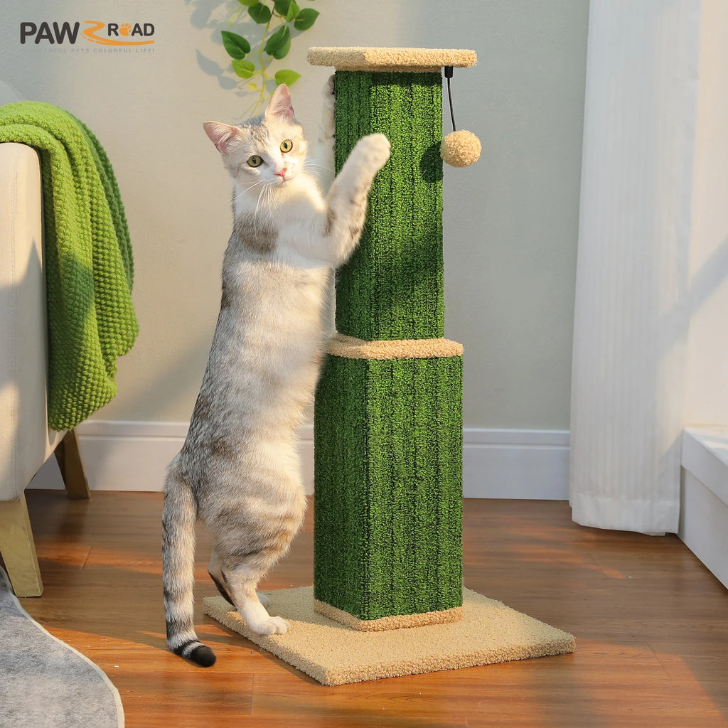 Large Cat Scratching Post for Indoor Cats Adults Ultimate Scratch Post with Woven Sisal Dangling Ball Tall Cat Scratcher Cat Toy