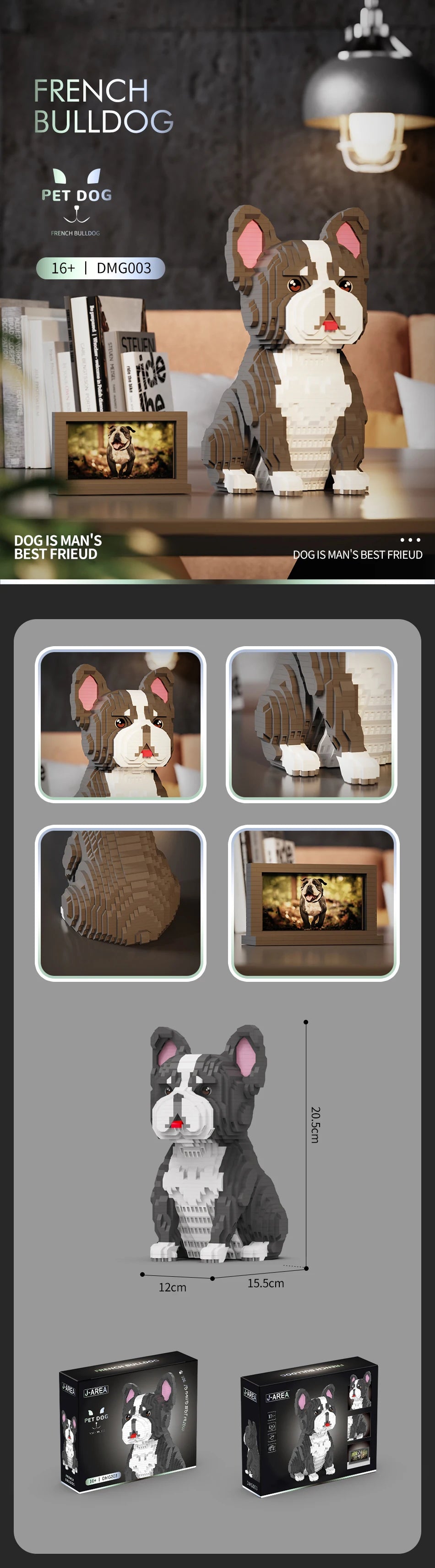 2000+PCS Large Pet Toys Mini Bricks Blocks Sets Adult Building Blocks Dog&Cat Animals Models Gifts Sets Decorations