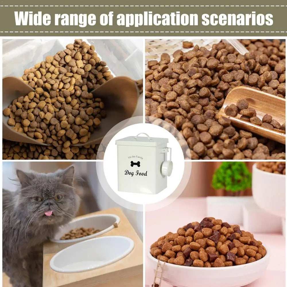 Pet Food Storage Bin Tank Container For Pet Food Storage Metal Portable Dog Food Bucket For Pet Foods Tablets Laundry Detergent