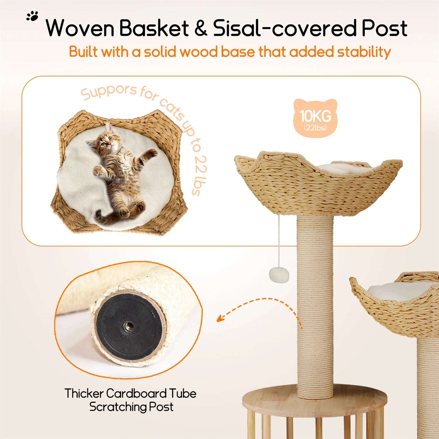 99CM Tall Multilevel Cat Tree Activity Tower Center with Plush Cushion Dangling Ball Baskets Condo Scratching Post for Indoor